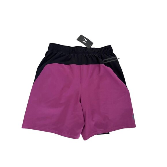 Under Armour Mens Woven 2-in-1 7'' Shorts 1373235 582 Purple Black Size L Large - Picture 9 of 10